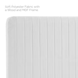 Echo Channel Tufted Upholstered Fabric Full/Queen Headboard in White