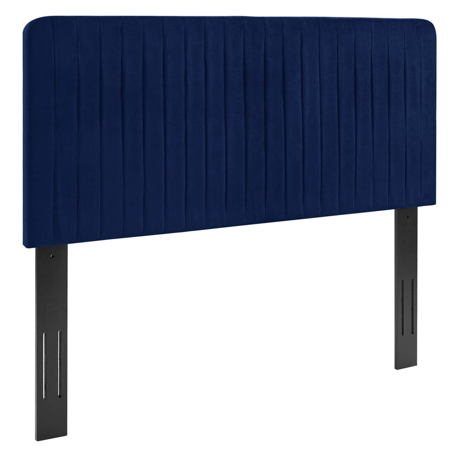 Echo Channel Tufted Performance Velvet King/California King Headboard in Navy
