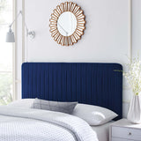 Echo Channel Tufted Performance Velvet King/California King Headboard in Navy