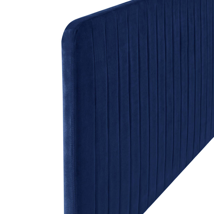 Echo Channel Tufted Performance Velvet King/California King Headboard in Navy