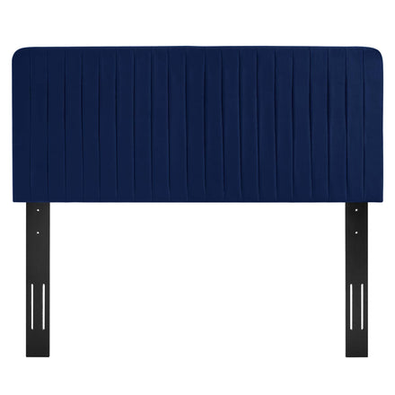 Milenna Channel Tufted Performance Velvet King/California King Headboard in Navy