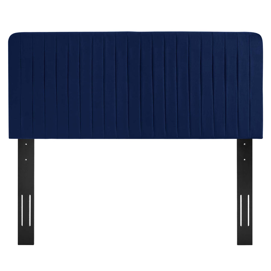 Echo Channel Tufted Performance Velvet King/California King Headboard in Navy