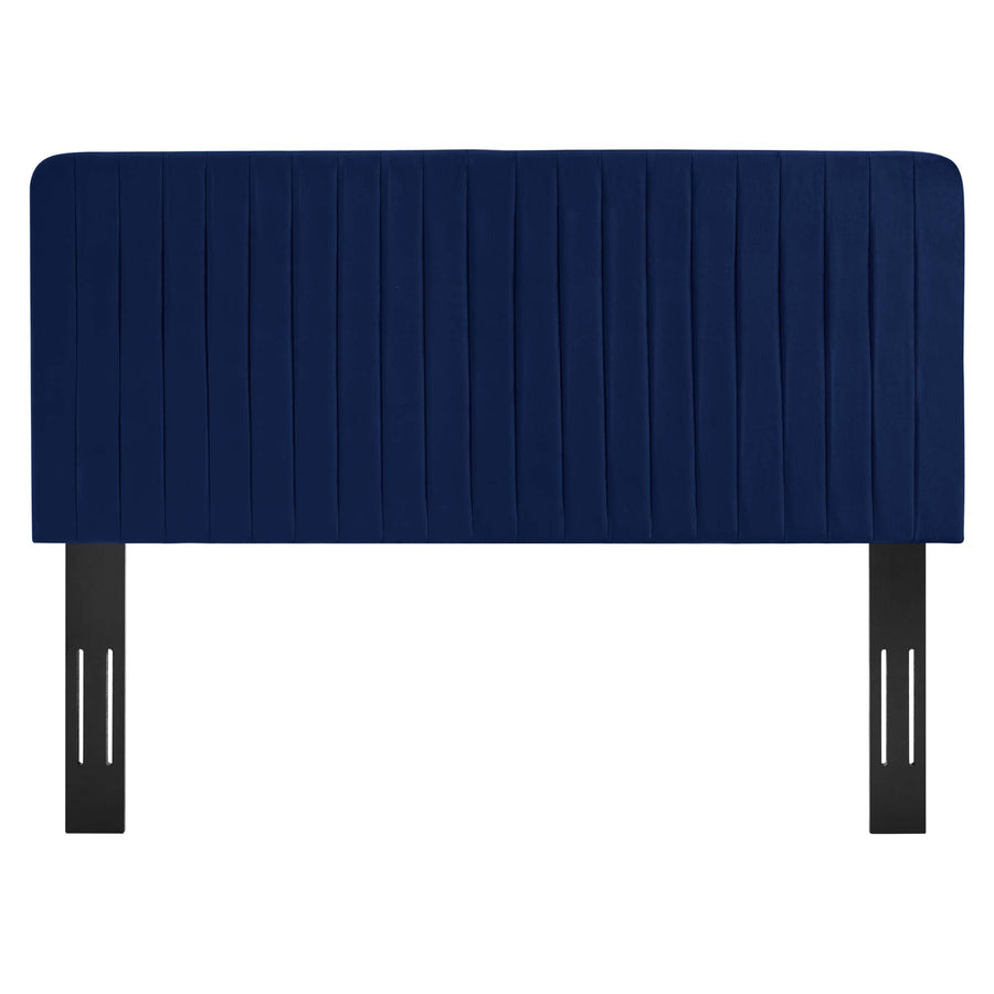 Echo Channel Tufted Performance Velvet King/California King Headboard in Navy