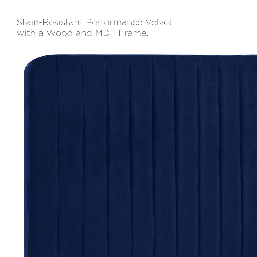Echo Channel Tufted Performance Velvet King/California King Headboard in Navy