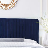 Echo Channel Tufted Performance Velvet King/California King Headboard in Navy