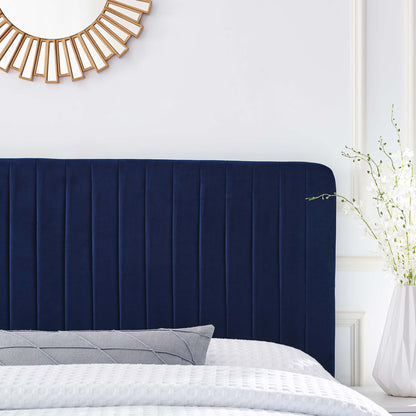 Milenna Channel Tufted Performance Velvet King/California King Headboard by Furniture For America