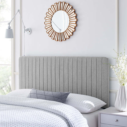 Milenna Channel Tufted Upholstered Fabric King/California King Headboard by Furniture For America