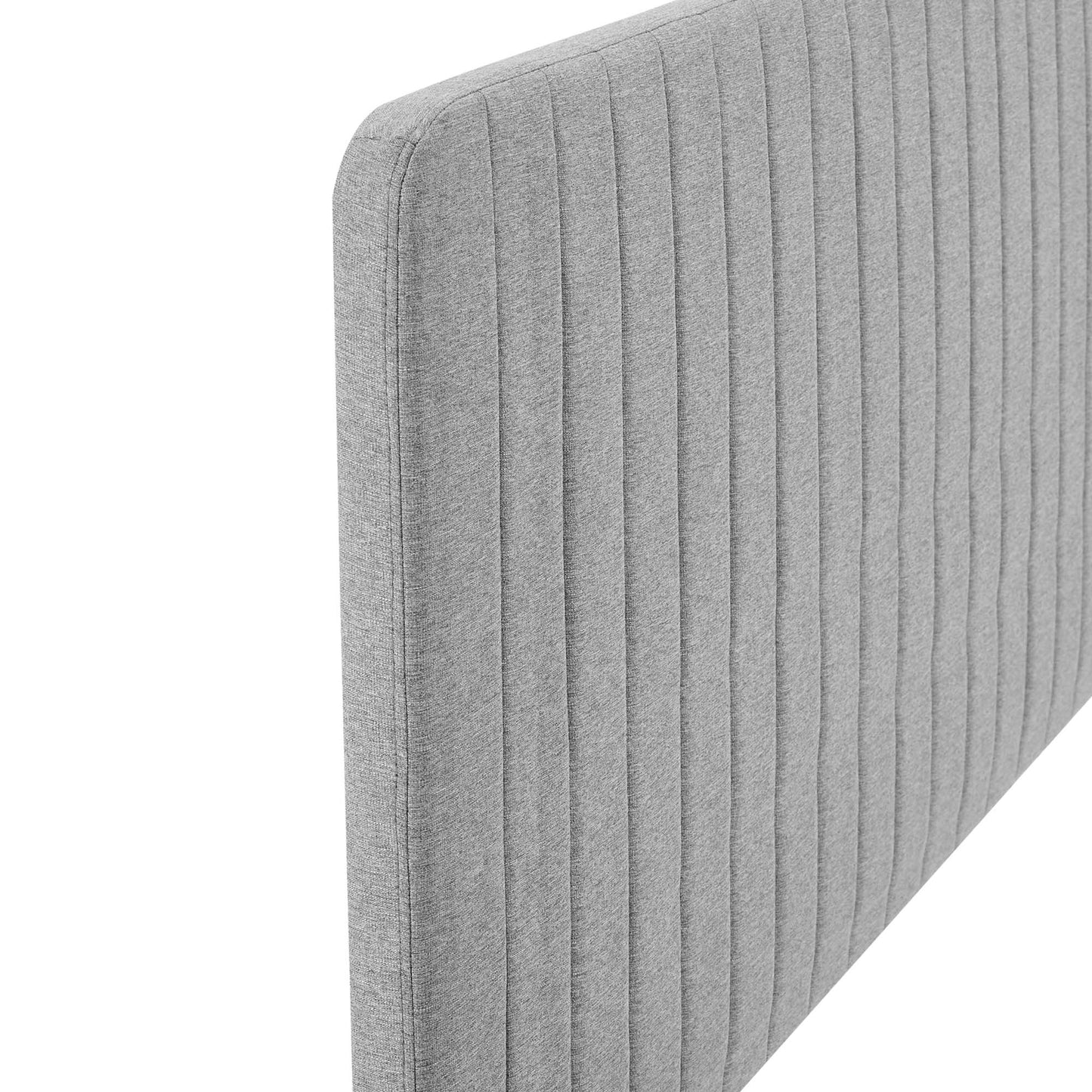 Milenna Channel Tufted Upholstered Fabric King/California King Headboard by Furniture For America