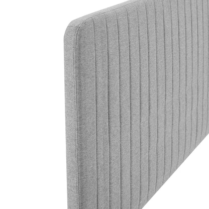 Milenna Channel Tufted Upholstered Fabric King/California King Headboard by Furniture For America