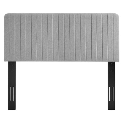 Milenna Channel Tufted Upholstered Fabric King/California King Headboard by Furniture For America