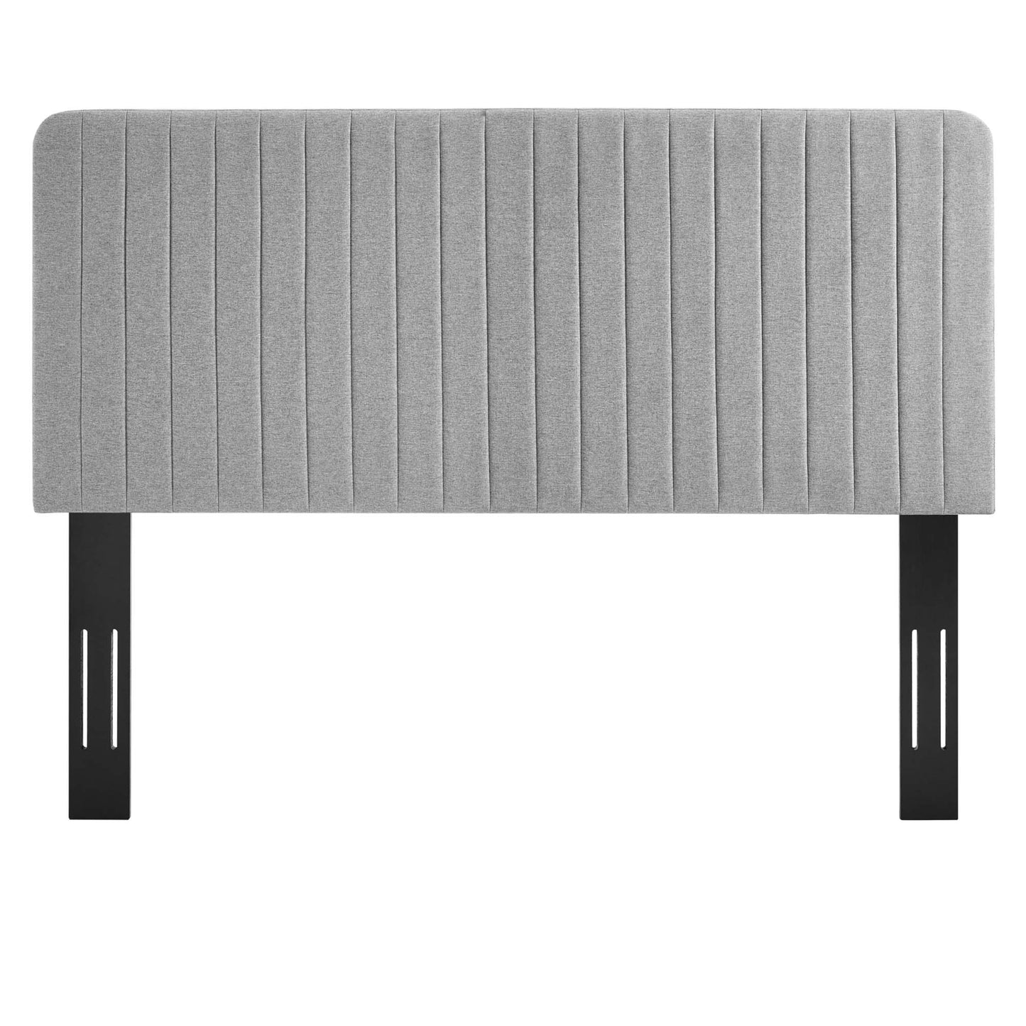Milenna Channel Tufted Upholstered Fabric King/California King Headboard by Furniture For America