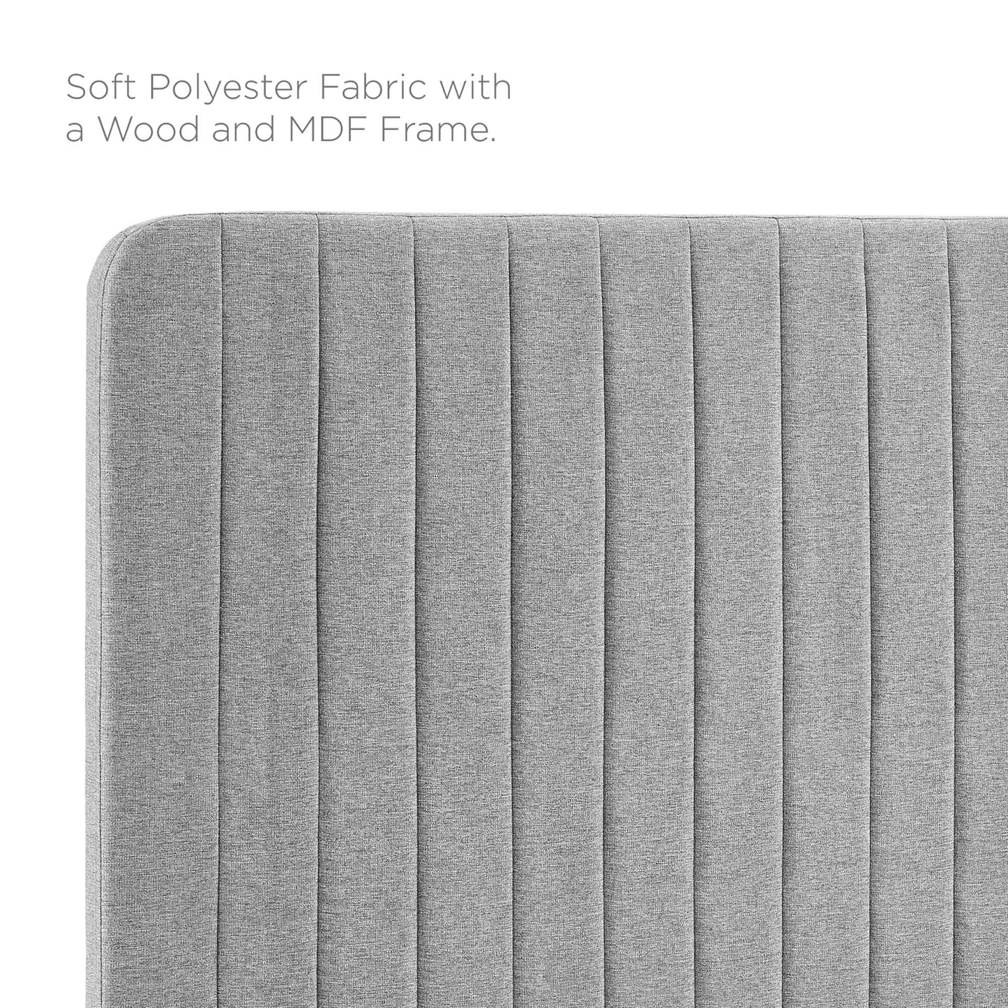 Milenna Channel Tufted Upholstered Fabric King/California King Headboard by Furniture For America