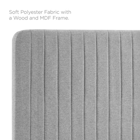 Milenna Channel Tufted Upholstered Fabric King/California King Headboard by Furniture For America
