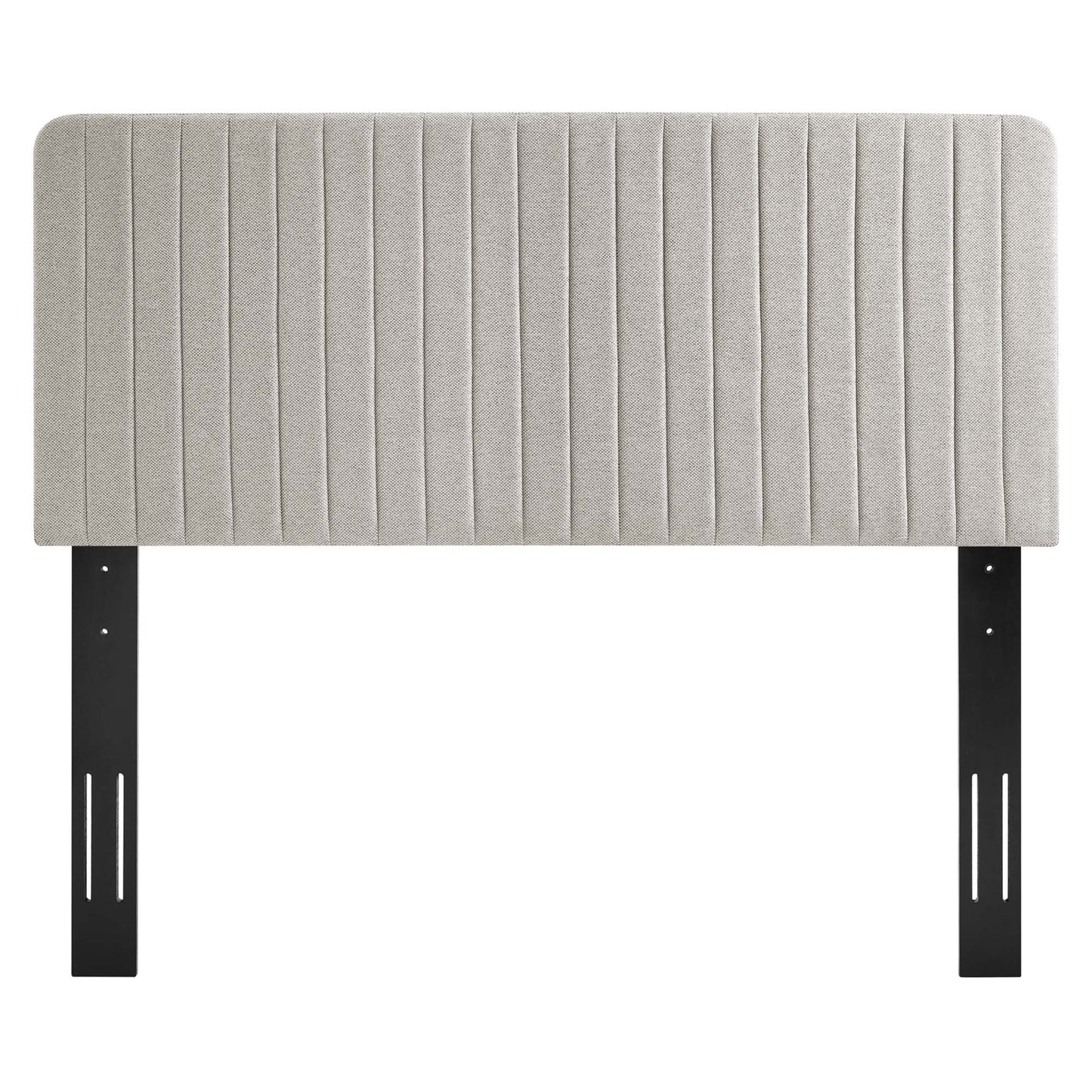 Milenna Channel Tufted Upholstered Fabric King/California King Headboard by Furniture For America