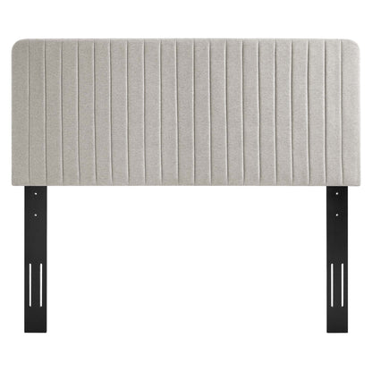 Milenna Channel Tufted Upholstered Fabric King/California King Headboard by Furniture For America