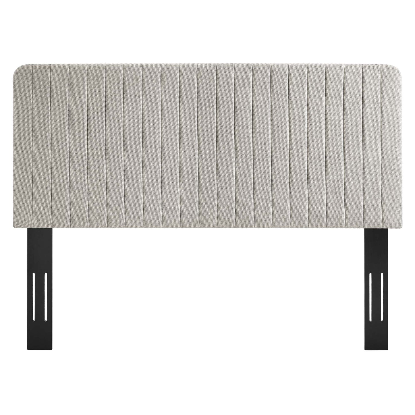 Milenna Channel Tufted Upholstered Fabric King/California King Headboard by Furniture For America