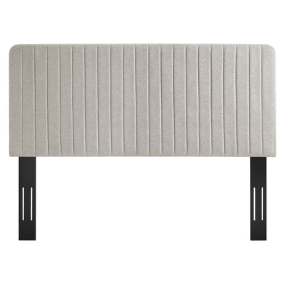 Milenna Channel Tufted Upholstered Fabric King/California King Headboard by Furniture For America