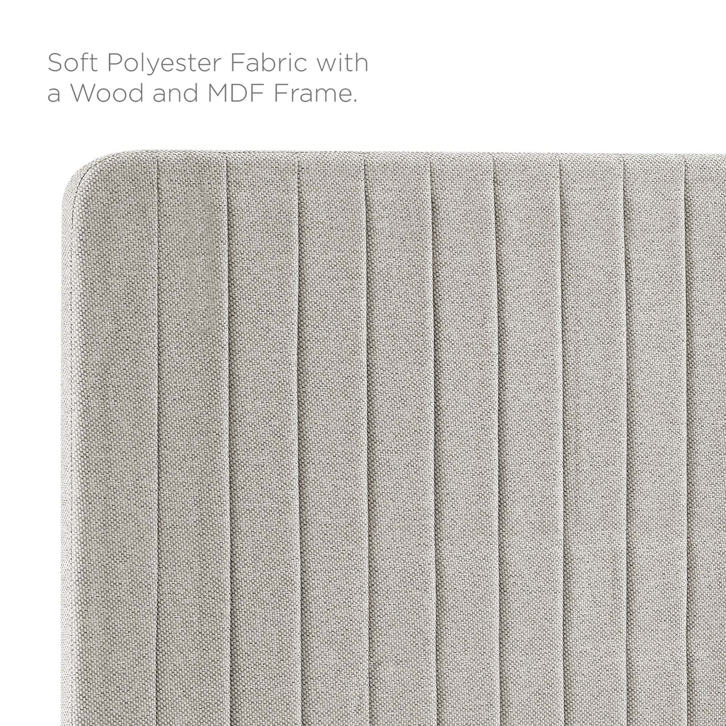 Milenna Channel Tufted Upholstered Fabric King/California King Headboard by Furniture For America