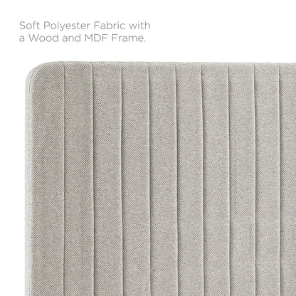 Milenna Channel Tufted Upholstered Fabric King/California King Headboard by Furniture For America