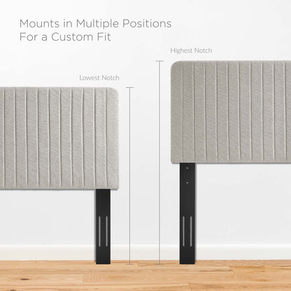 Milenna Channel Tufted Upholstered Fabric King/California King Headboard by Furniture For America