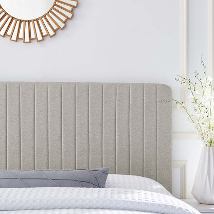 Milenna Channel Tufted Upholstered Fabric King/California King Headboard by Furniture For America