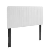 Echo Channel Tufted Upholstered Fabric King/California King Headboard in White