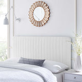 Echo Channel Tufted Upholstered Fabric King/California King Headboard in White