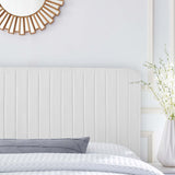 Echo Channel Tufted Upholstered Fabric King/California King Headboard in White