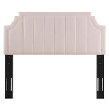 Straw Channel Tufted Performance Velvet Twin Headboard in Pink