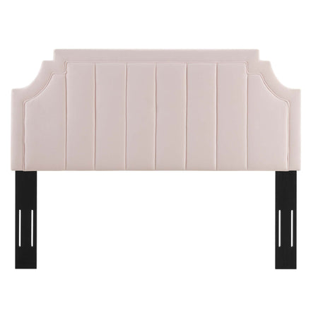Alyona Channel Tufted Performance Velvet Twin Headboard in Pink