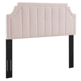 Straw Channel Tufted Performance Velvet Full/Queen Headboard in Pink