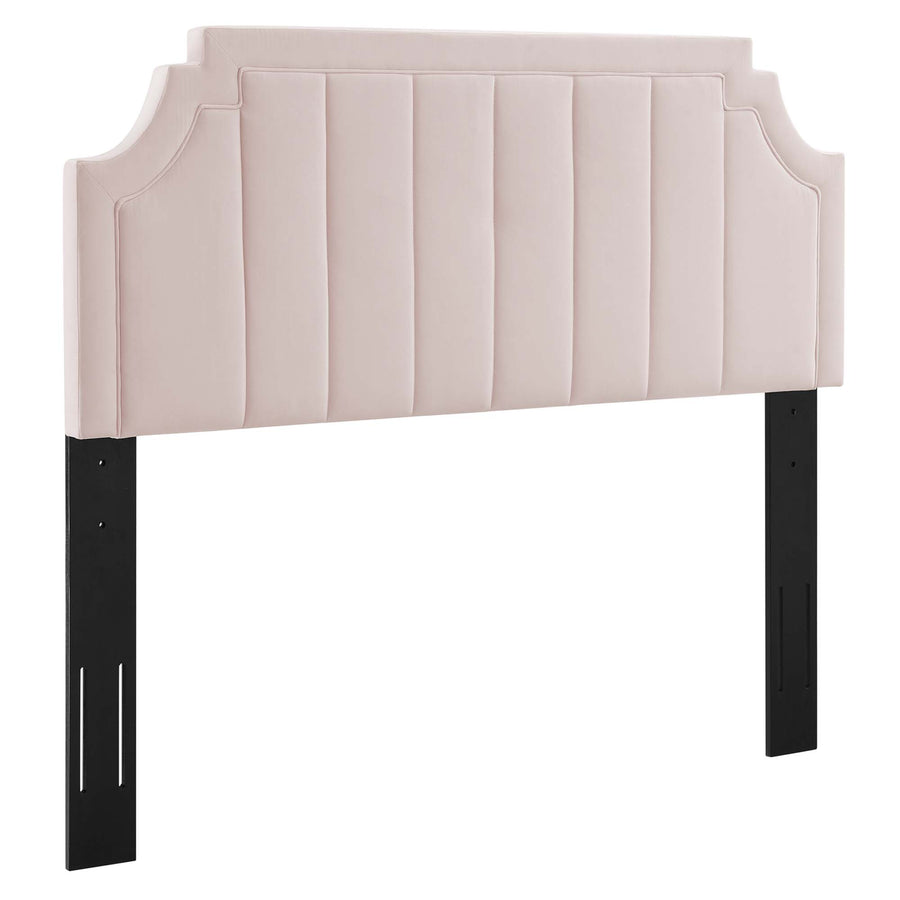 Straw Channel Tufted Performance Velvet Full/Queen Headboard in Pink
