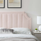 Straw Channel Tufted Performance Velvet Full/Queen Headboard in Pink