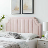 Straw Channel Tufted Performance Velvet Full/Queen Headboard in Pink