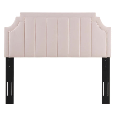 Alyona Channel Tufted Performance Velvet Full/Queen Headboard in Pink