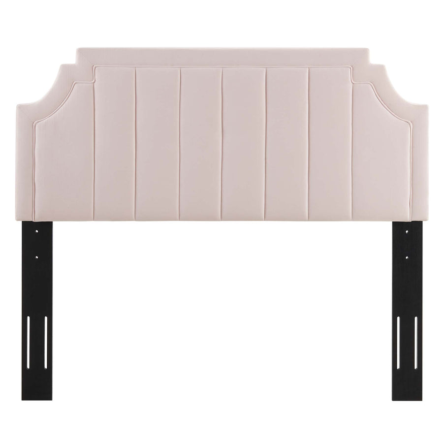 Straw Channel Tufted Performance Velvet Full/Queen Headboard in Pink