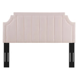 Straw Channel Tufted Performance Velvet Full/Queen Headboard in Pink
