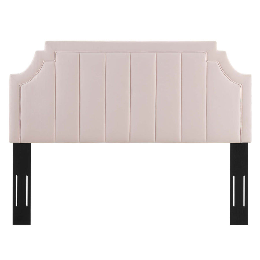 Straw Channel Tufted Performance Velvet Full/Queen Headboard in Pink