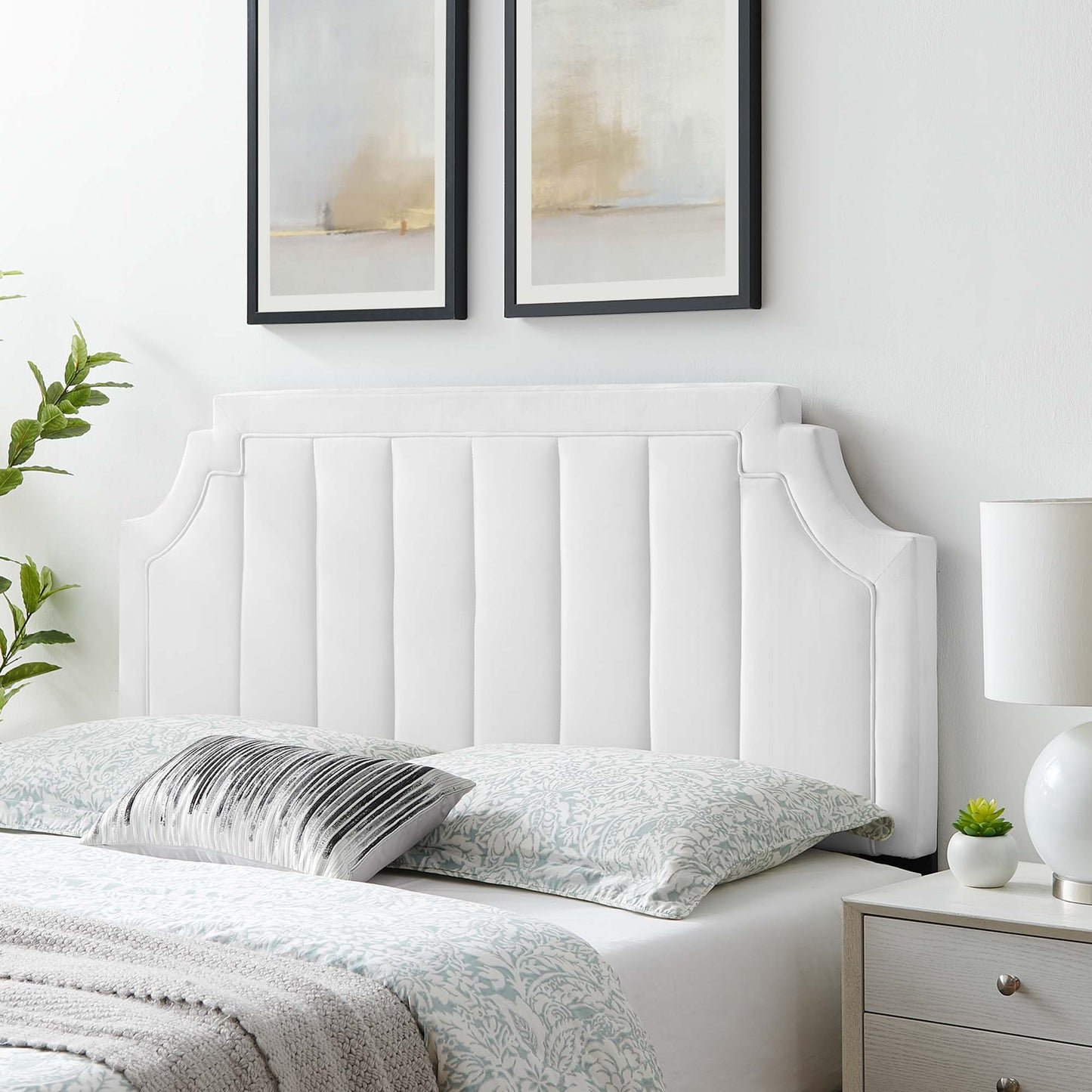 Alyona Channel Tufted Performance Velvet Full/Queen Headboard by Furniture For America