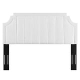 Straw Channel Tufted Performance Velvet Full/Queen Headboard in White