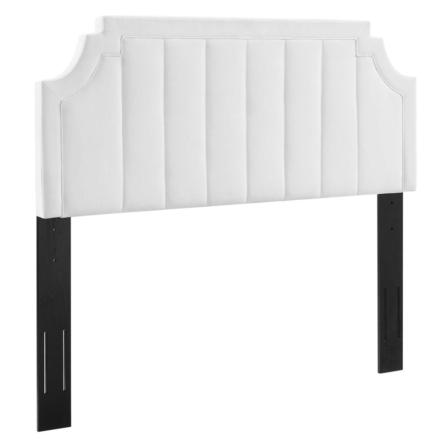 Straw Channel Tufted Performance Velvet King/California King Headboard in White