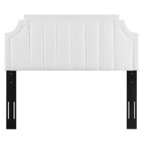 Straw Channel Tufted Performance Velvet King/California King Headboard in White