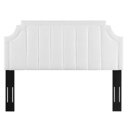 Alyona Channel Tufted Performance Velvet King/California King Headboard in White