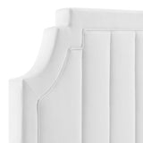 Straw Channel Tufted Performance Velvet King/California King Headboard in White