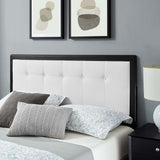 Petal Wood Queen Platform Bed With Splayed Legs in Black White
