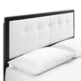 Petal Wood Queen Platform Bed With Splayed Legs in Black White