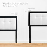 Petal Wood Queen Platform Bed With Splayed Legs in Black White