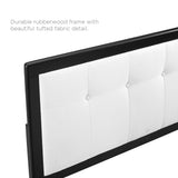 Petal Wood Queen Platform Bed With Splayed Legs in Black White
