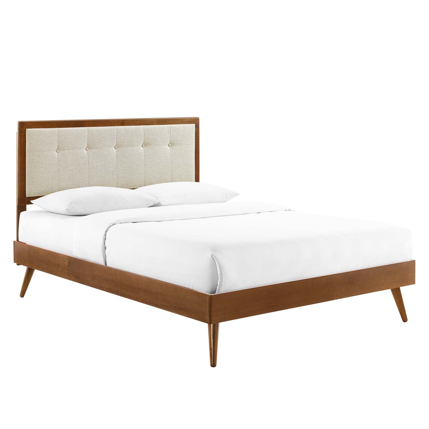 Willow Wood Queen Platform Bed With Splayed Legs by Furniture For America