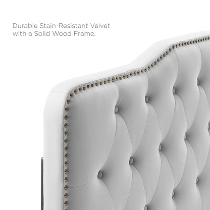 Sophia Tufted Performance Velvet Twin Headboard by Furniture For America